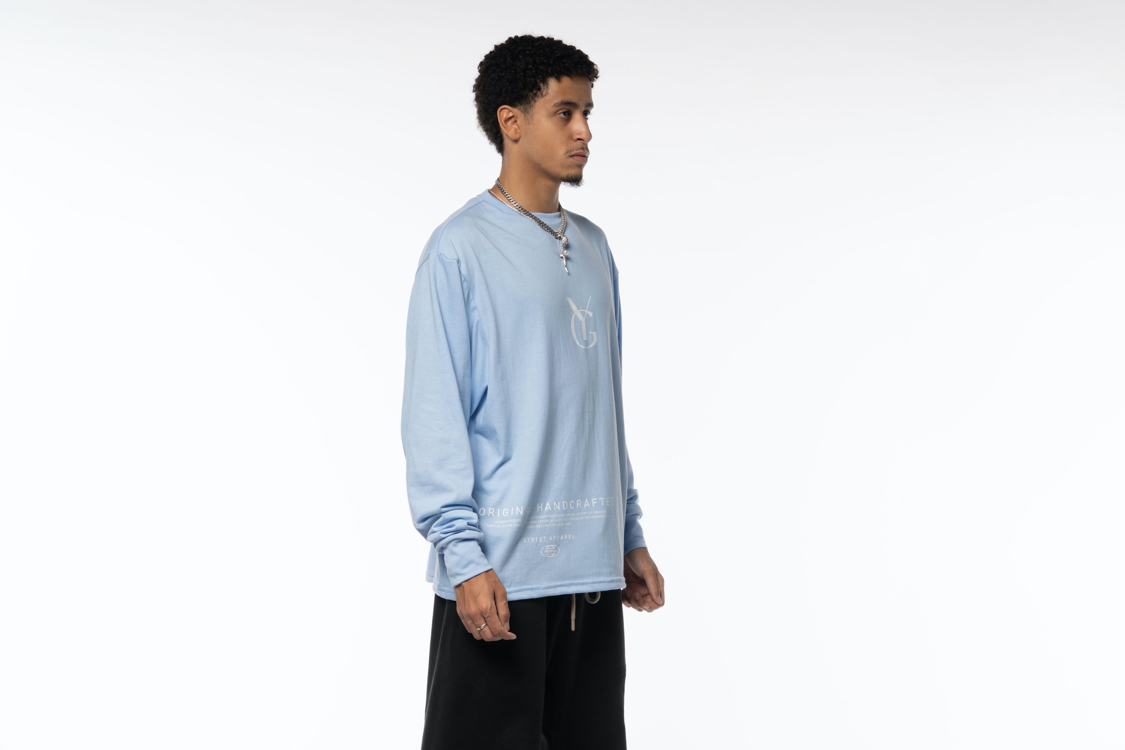 Minimal Blue Long Sleeve Tee