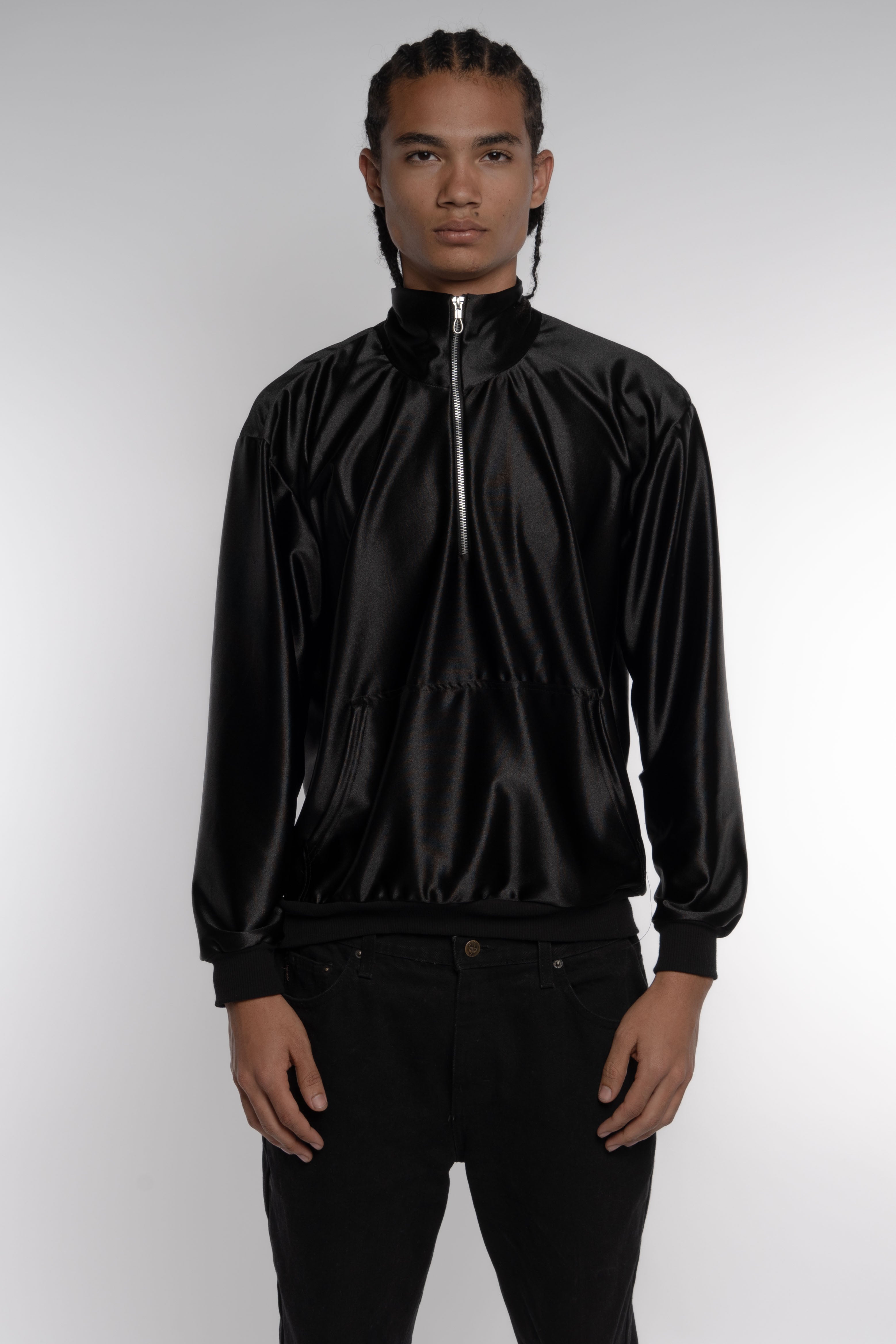 Haru Black Satin Jacket