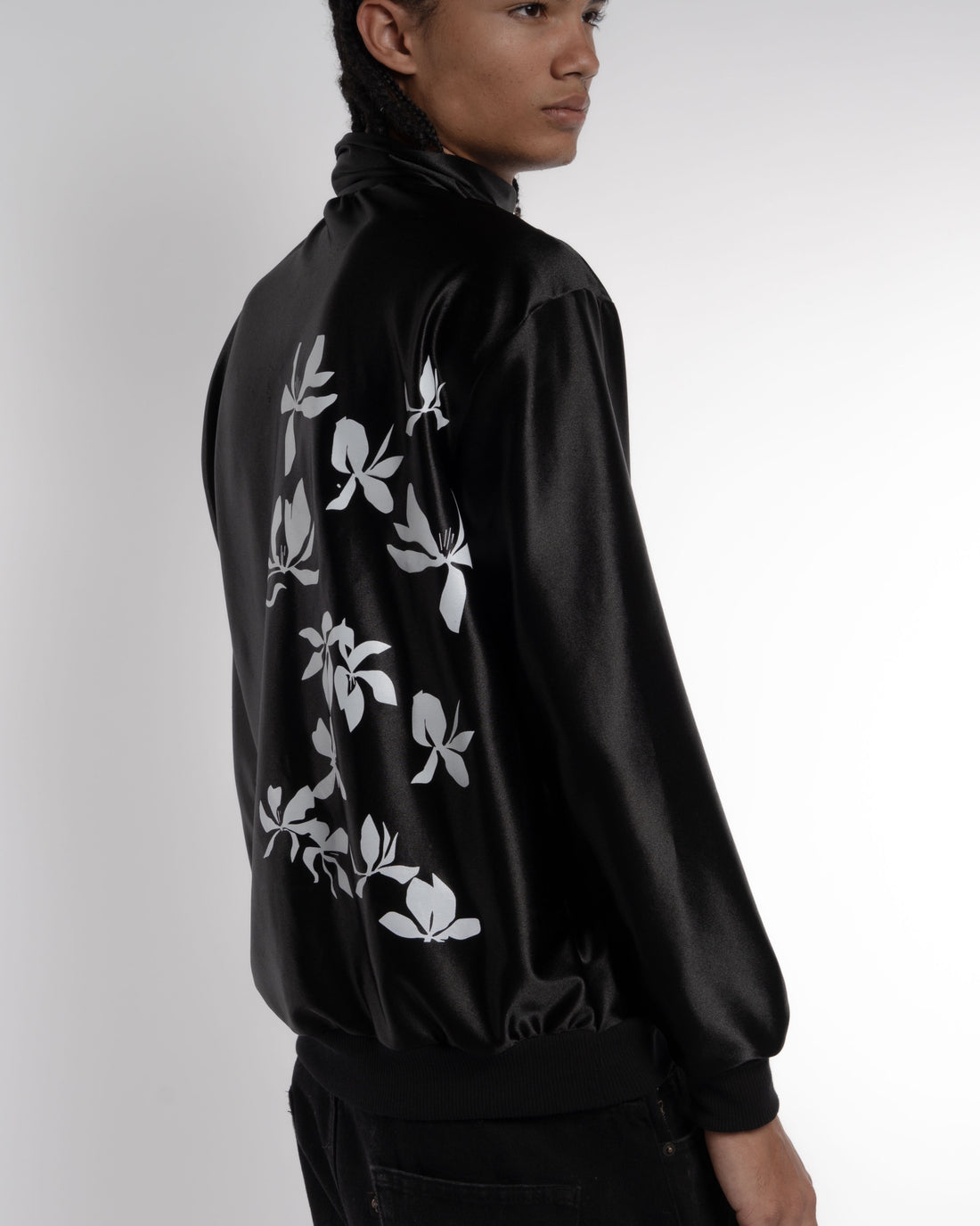 Haru Black Satin Jacket