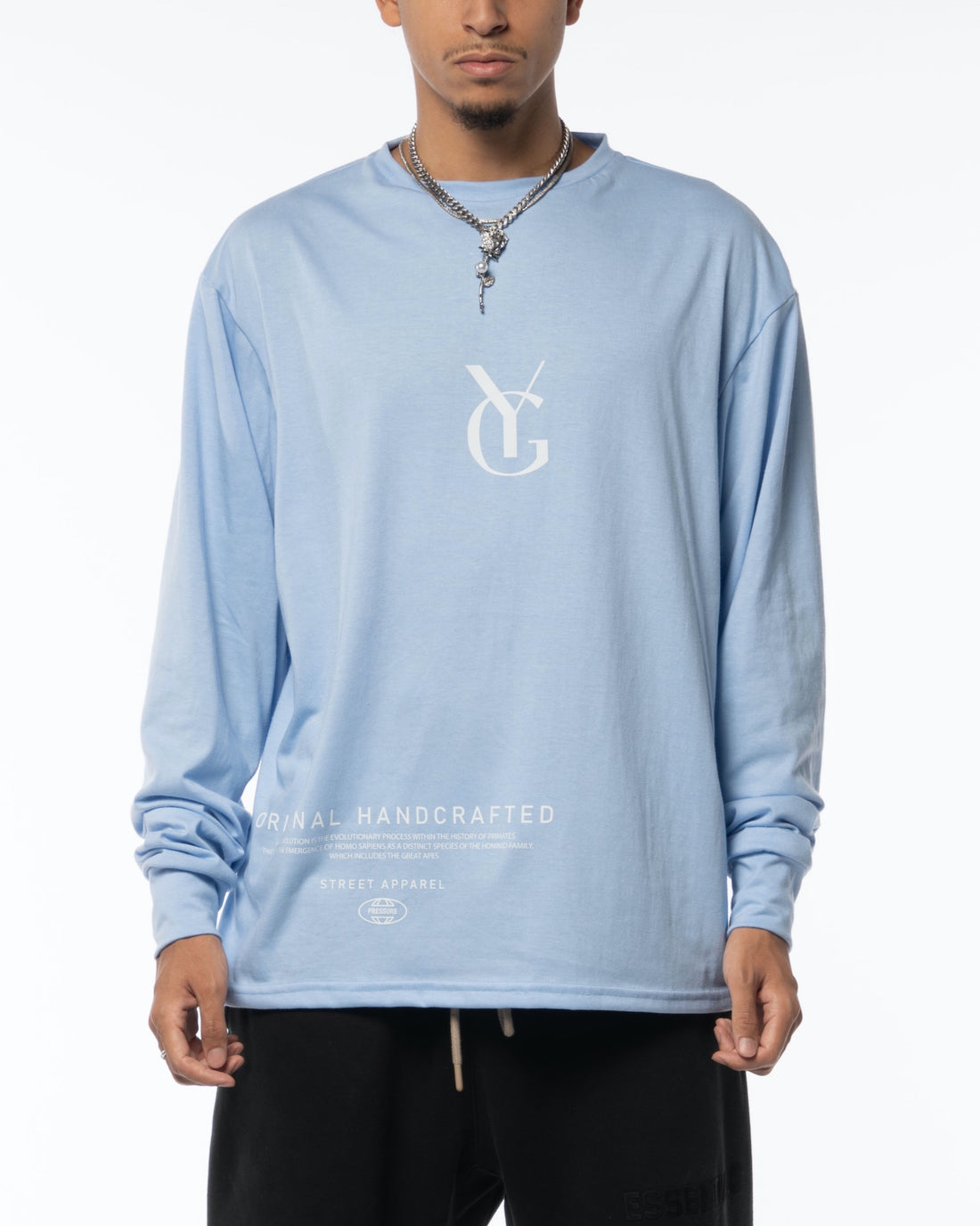 Minimal Blue Long Sleeve Tee